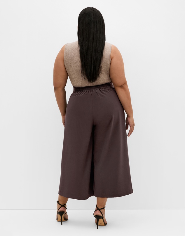 City Chic - Plus size Abbie Crop Pant - chocolate