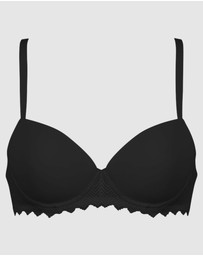 Naturana - Seamless Padded Underwire T-Shirt Bra With Lace