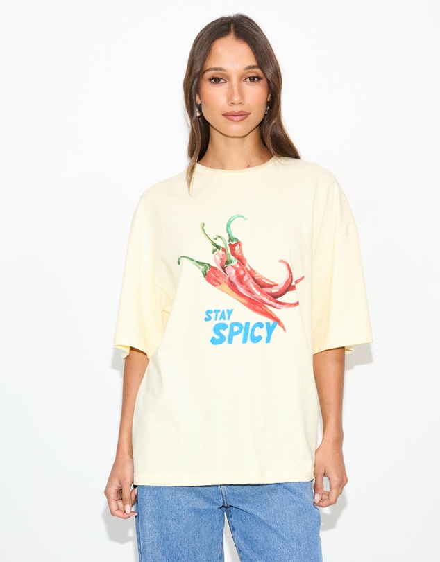 Dazie - Stay Spicy Oversized Graphic Tee