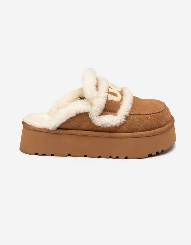 Ozwear Connection Uggs - Ugg Violet Matelassé Shearling Platform Slipper (Detachable Feature)