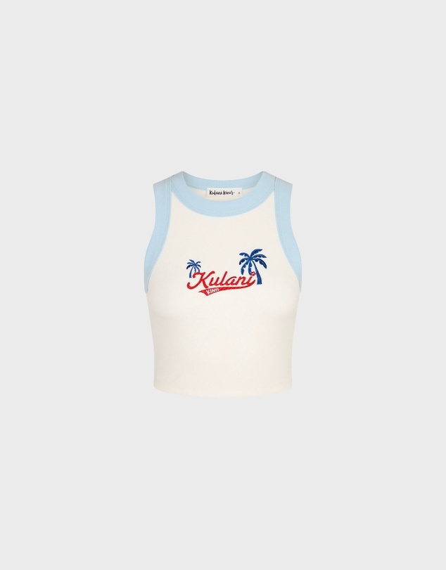 Kulani Kinis - Embroidered Bind Crop Tank