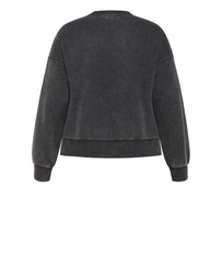 City Chic - Plus size NYC Storm Sweatshirt - charcoal