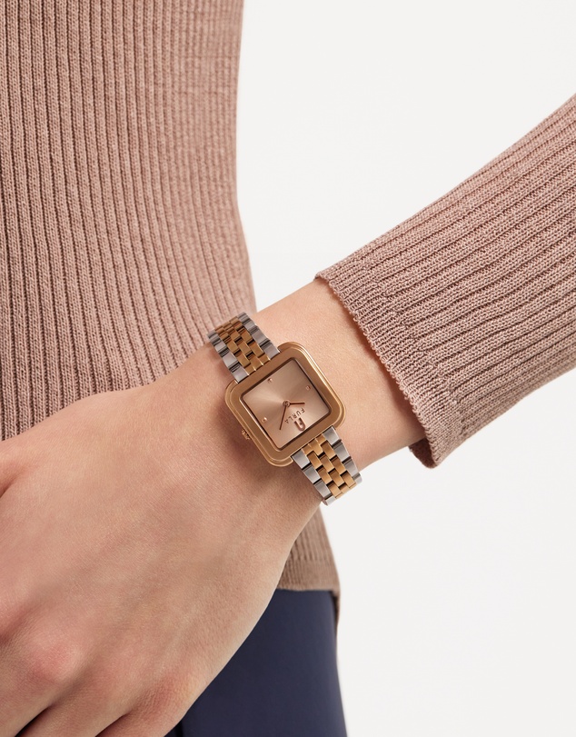 Furla - Diamante 27.5mm Square Rose Gold-tone Dial with Two-Tone Bracelet
