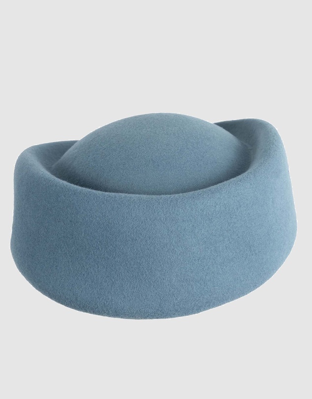 Max Alexander - Felt Blue Grey Pillbox Hat