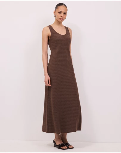 Calli - Andy Pinstripe Scoop Neck Dress
