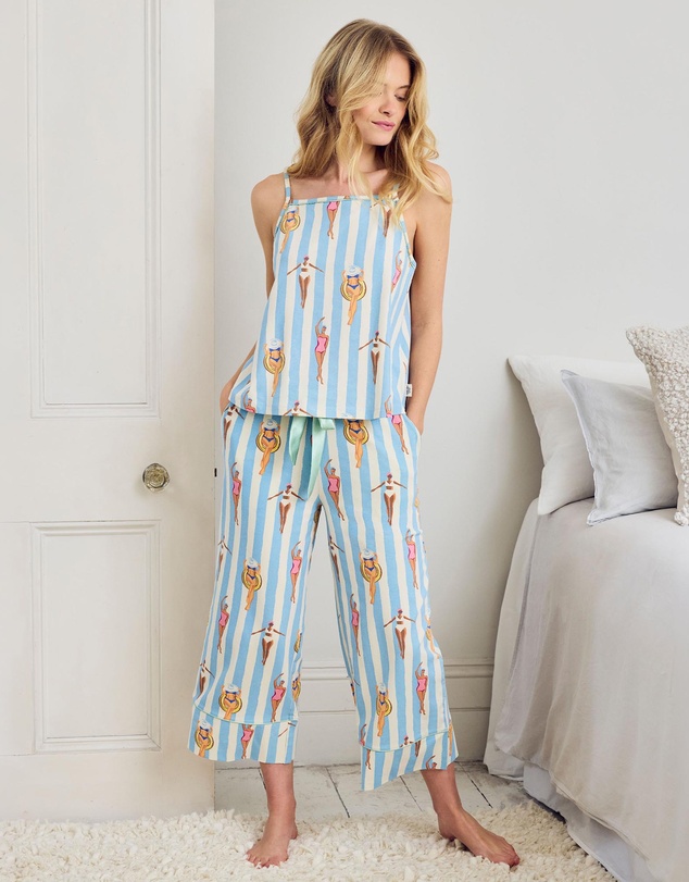 Chelsea Peers - Organic Cotton Swimmers Stripe Cami Pyjama Set