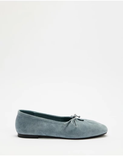 AERE - Cut Out Suede Ballet Flats - Women's