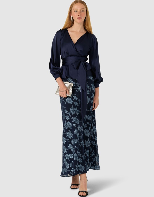 SACHA DRAKE - Satin Faux Wrap Top