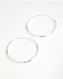 Lovisa - Silver Plated Organic Bangles 2-Pack
