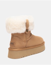EVERAU - Australian Shepherd Ugg Mini Eleny Platform Cow Suede Upper UGG Boots