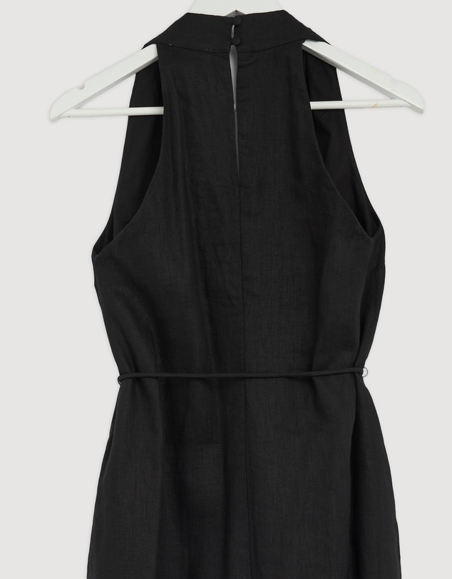 Revibe - Repaired AERE Loretta Linen Midi Dress - AU 8