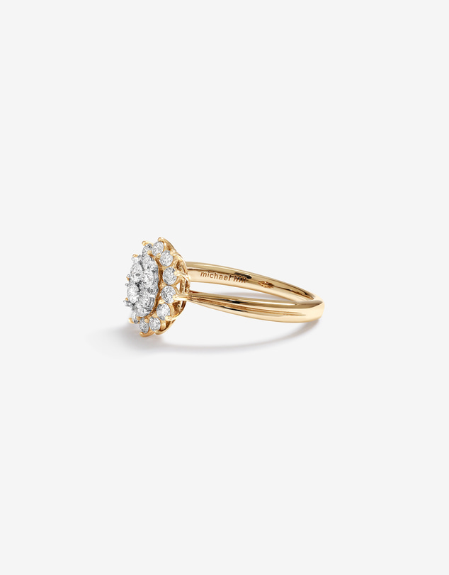 Michael Hill - Cluster Ring with 0.62 Carat TW of Diamonds in 14kt Yellow Gold