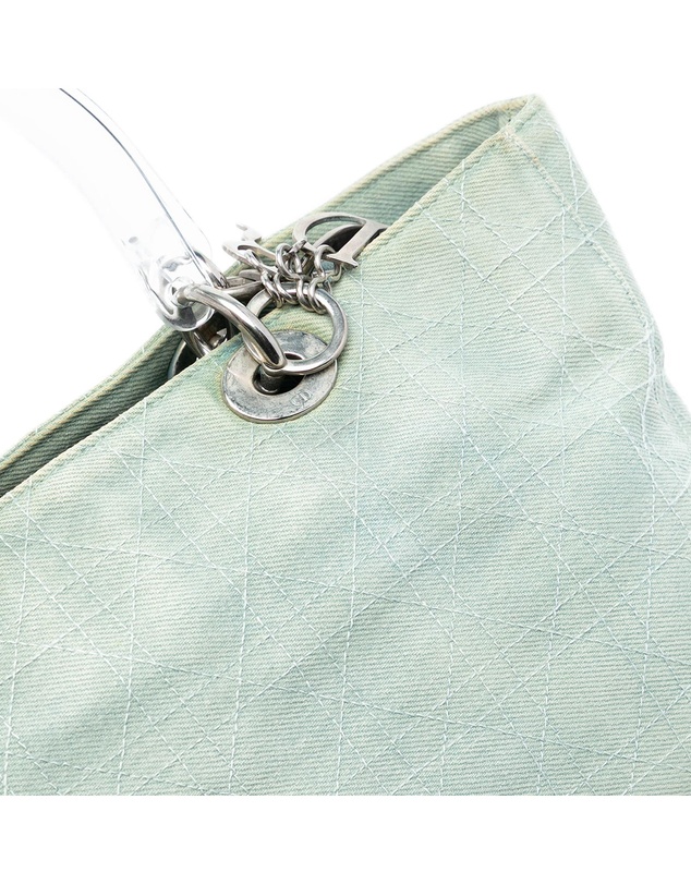 Pre-Loved by Azura Reborn - Pre-Loved Large Denim Cannage Acrylic Handles Lady Dior