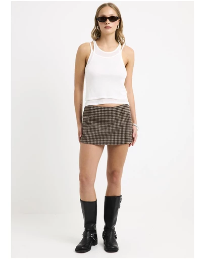 Insight - Annie Puckered Check Skort