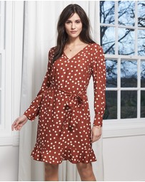 Sosandar - Polka Dot Belted Shift Dress