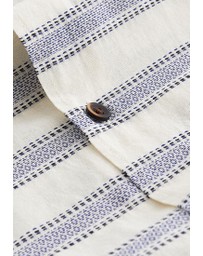 NEXT - Textured Stripe Short Sleeve Shirt With Cuban Collar