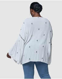 The Poetic Gypsy - Sandstone Embroidered Blouse