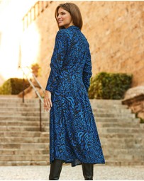 Sosandar - Animal Print Midi Shirt Dress