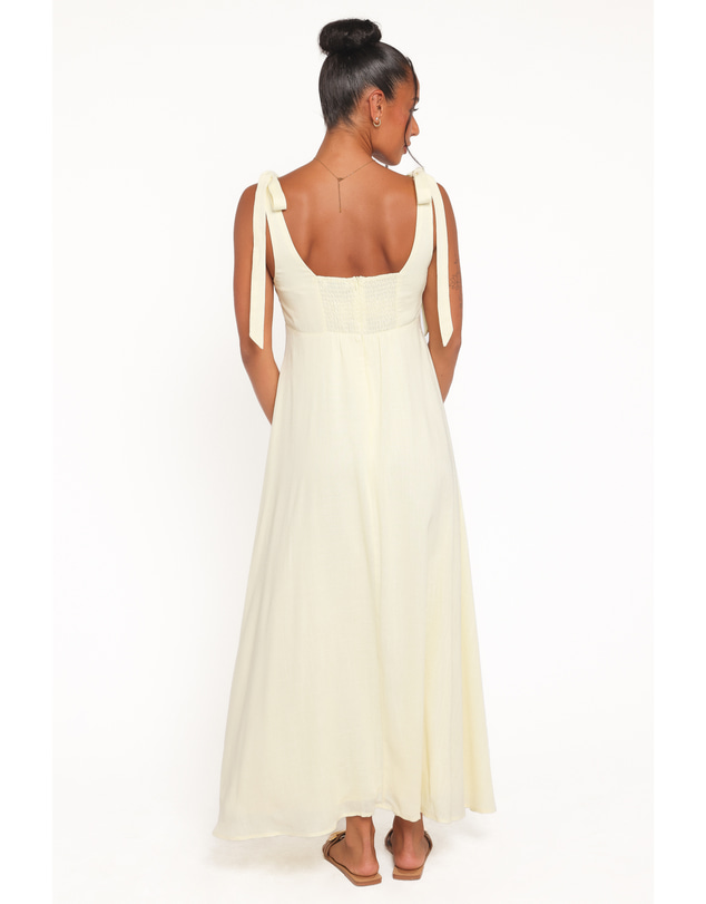 Petal & Pup - Valara Tie Shoulder Maxi Dress - Butter Yellow