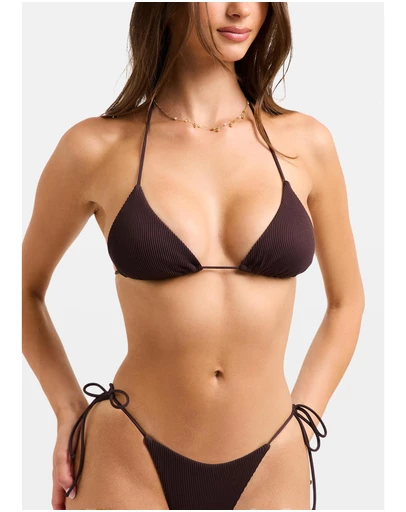 Subtitled - Rib Halter Triangle Bikini Top