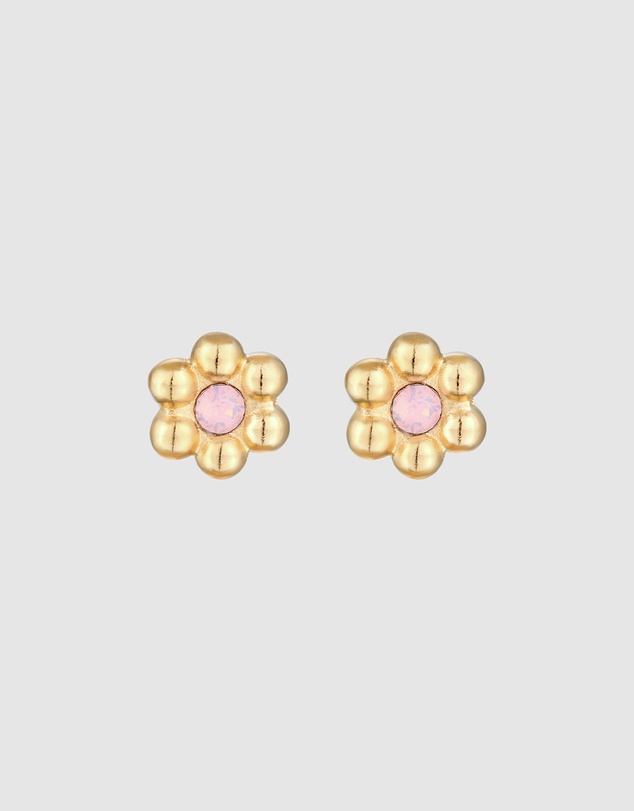 Elli Jewelry - Floral Kids Stud Earrings in Gold-Plated 925 Silver