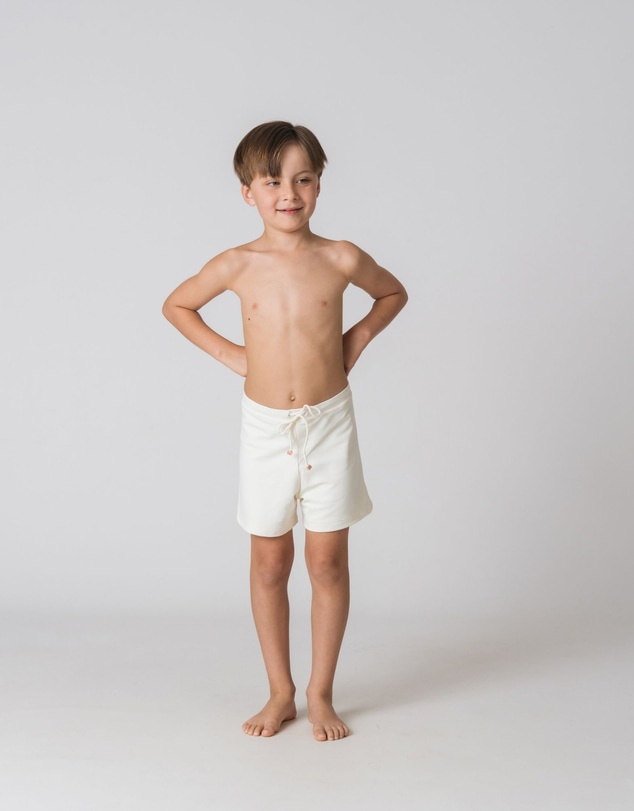 Fiola Rose Swim - Boys Swim Trunks in Ivoire