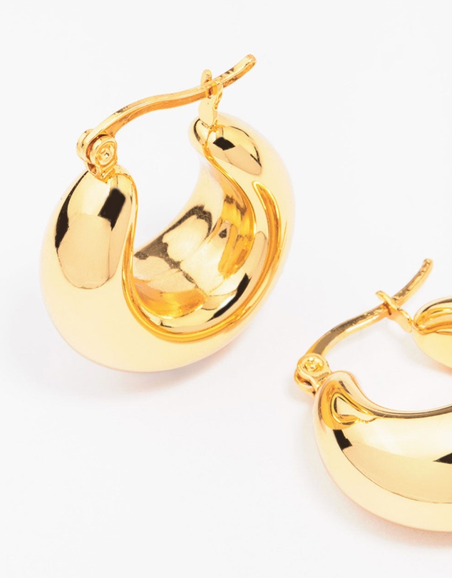 Lovisa - Waterproof Gold Plated Stainless Steel Full Bubble Hoop Earrings
