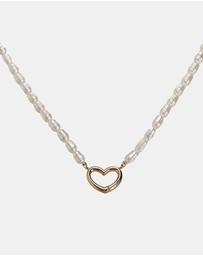ALDO - Rachelle Gold Plated Heart Pearl Necklace