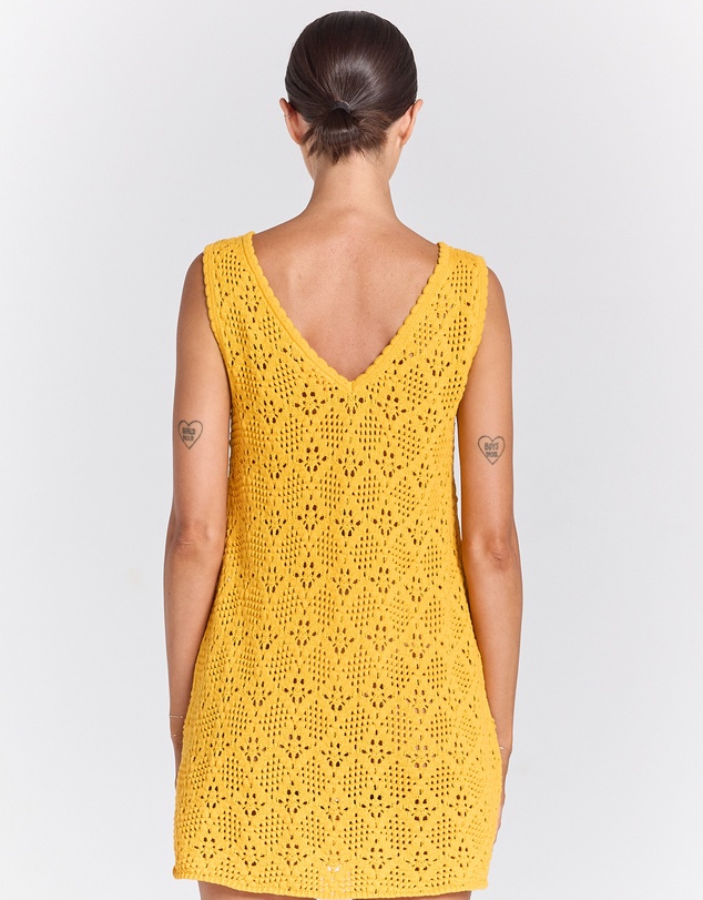 Poolside Paradiso - Messina V Knit Crochet Dress – Marigold