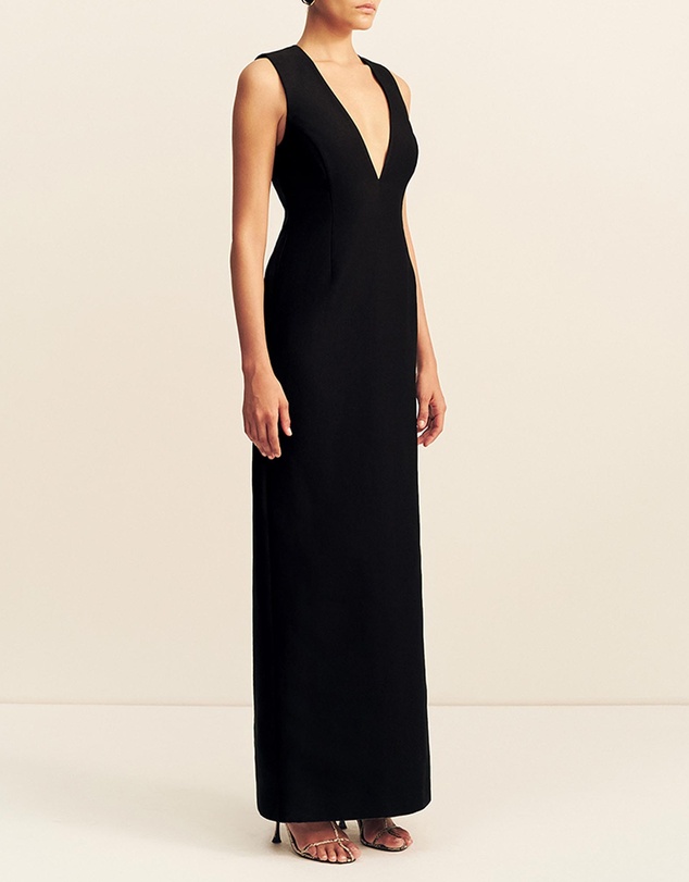 Shona Joy - Otis Plunged Fitted Maxi Dress