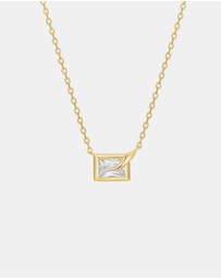 Ania Haie - Gold Sparkling Bezel-Set Cube Necklace