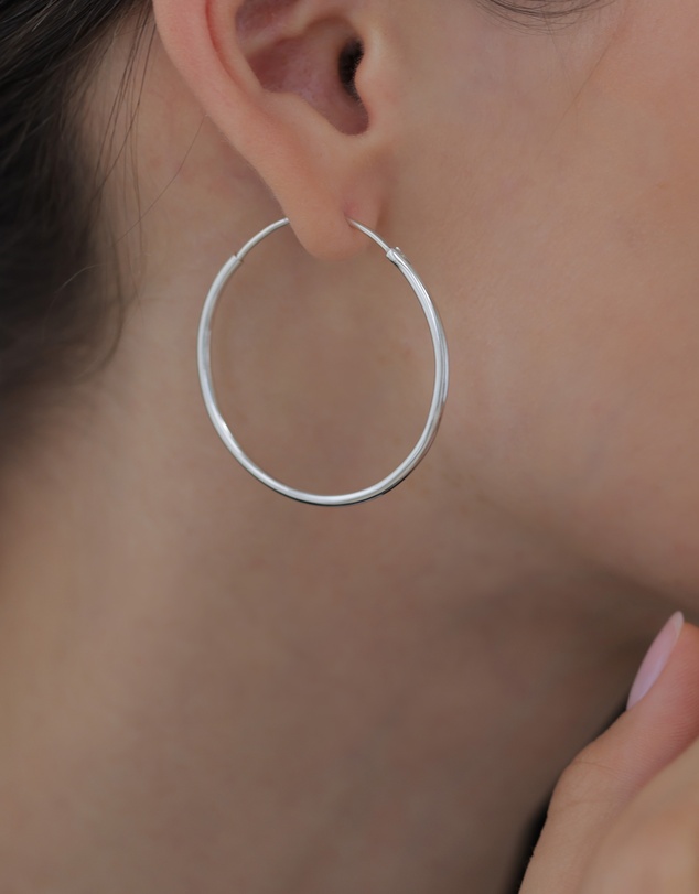 Elli Jewelry - Minimalist Hoop Earrings in 925 Silver