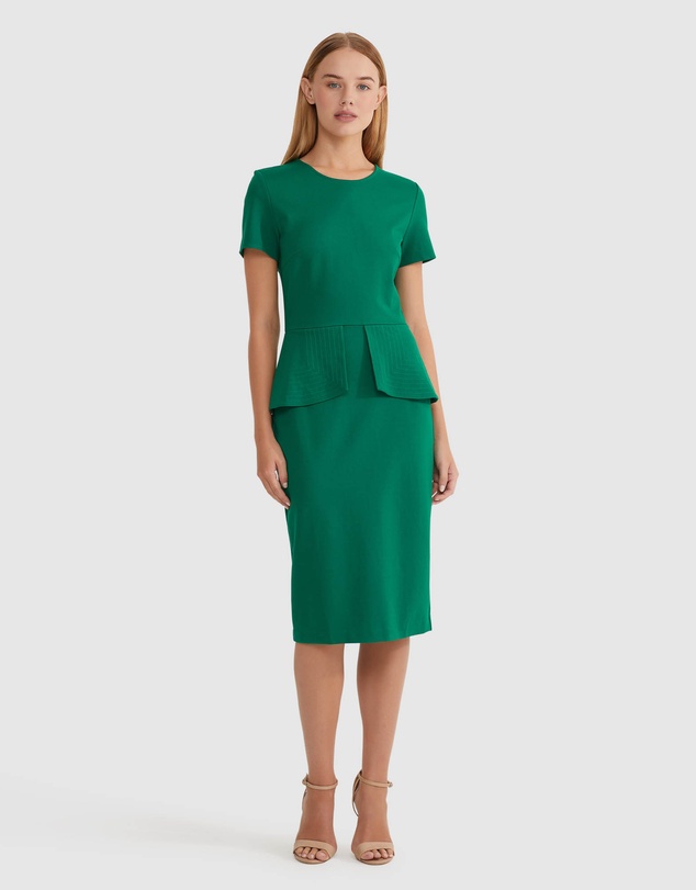 Oxford - Irena Peplum Ponti Dress