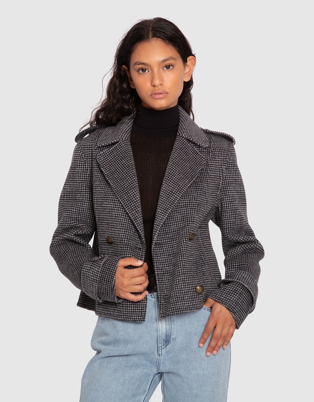 Belle & Bloom - Better Off Military Peacoat - Black/White