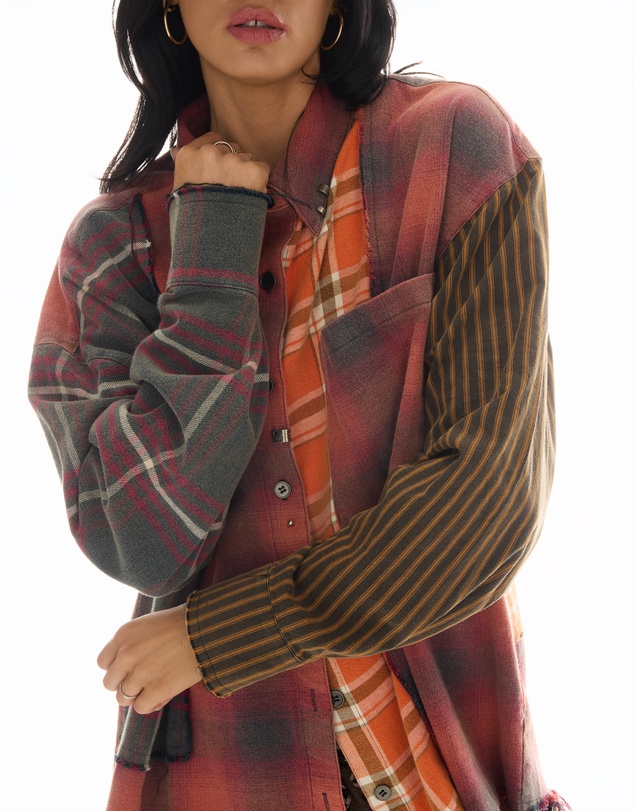 THE TALES - Reworked Pierced Flannel Shirt