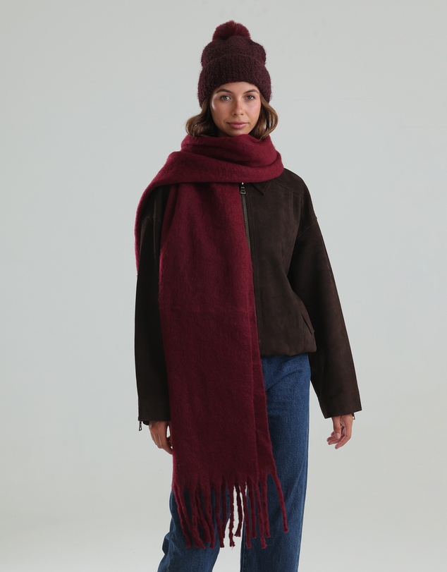 Morgan & Taylor - Ella Woven Scarf in Burgundy Red