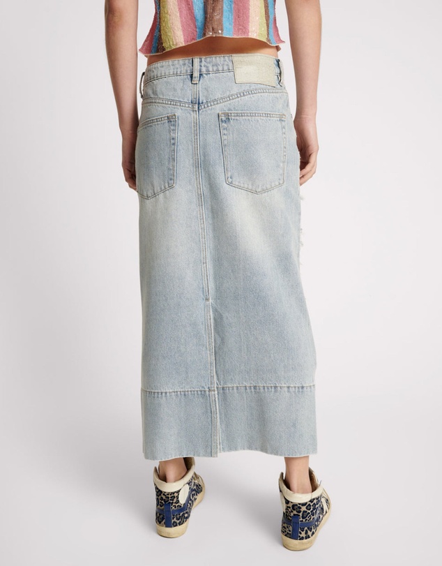 ONE TEASPOON - Fleetwood Cassidy Mid Waist Long Denim Column Skirt