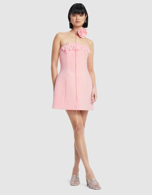 LEO LIN - Roselle Applique Bustier Mini Dress