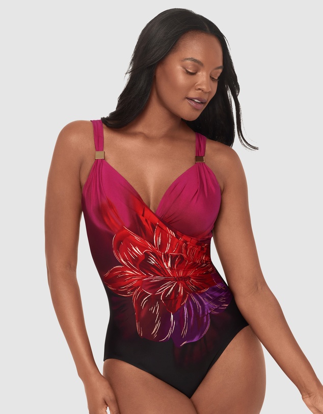Miraclesuit Swimwear  - Petali Rosa Siren Underwired Crossover Shaping Swimsuit