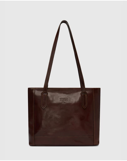 Florence - The Amelia Brown Leather Tote Work Bag