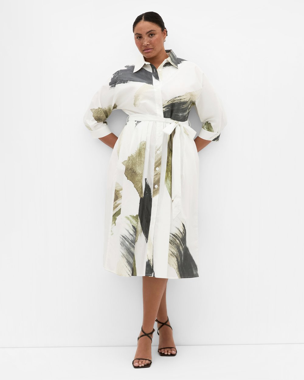 City Chic Damen Dress-Helena Print Kleid, Lady Luck, 42 Mehr