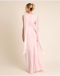 Six Stories - High Cowl Neck Drape Chiffon Bridesmaid Dress