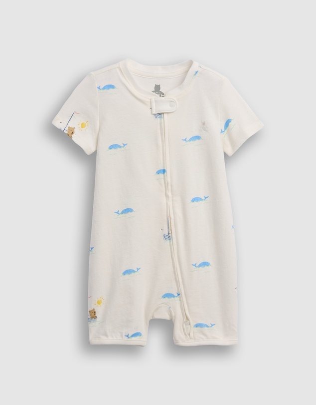GAP - Jersey Zip Sleep Shortie - Babies