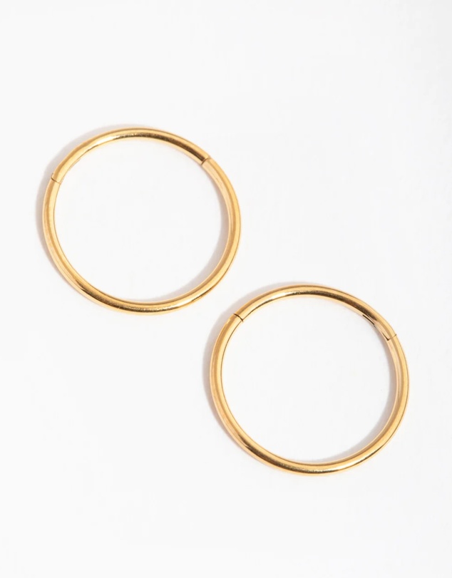 Lovisa - 24 Carat Gold Plated Surgical Steel Fine 10mm Sleeper Earrings