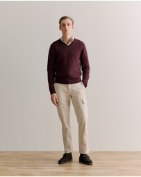 Trenery - Regular Fit Jaspe Cotton Shirt in Fawn