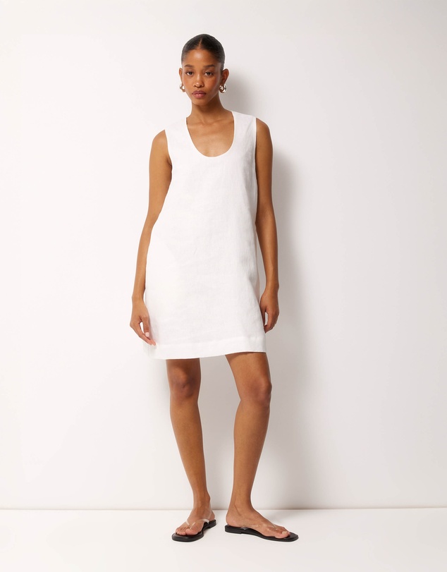 AERE - Orla Linen U-Neck Mini Dress