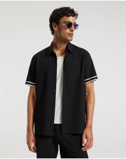 Calibre - Stripe Trim Tech Overshirt Black