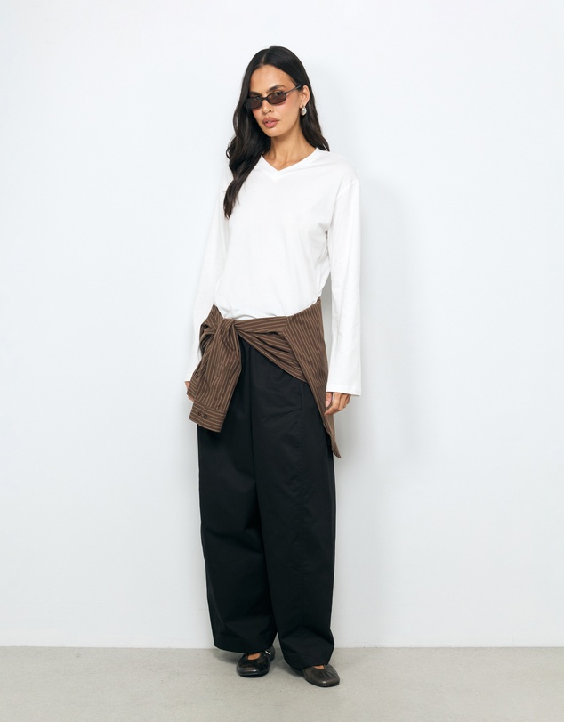 AERE - Long Sleeve V Neck T-Shirt