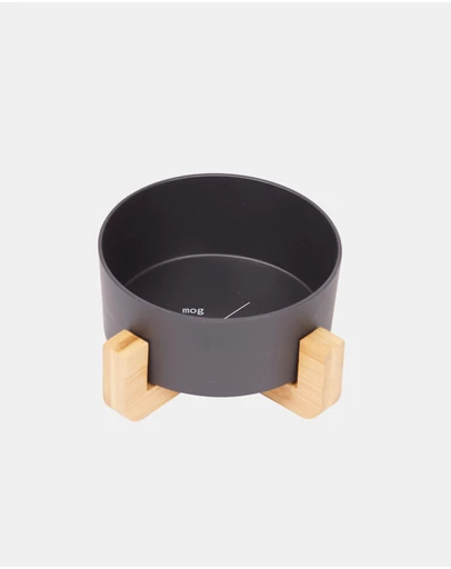 Mog & Bone - Single Bamboo Dog Bowl Black