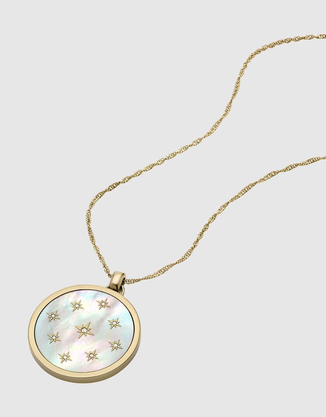 Fossil - JEWELERY Classic Mother-of-Pearl Gold-Tone Pendant Necklace